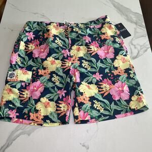 Men's Swim Shorts Swimming Trunks Beach Board Swimwear Lined NWT Chaps Tropical